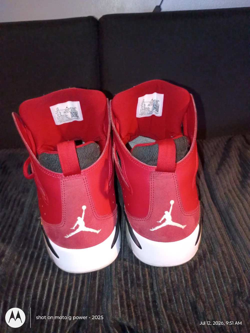Jordan  7s Red and Black High-Top Basketball Sneakers